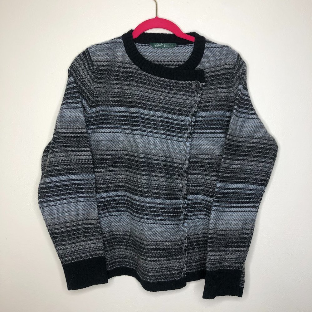 Vintage Woolrich One Button Drape Lamb's Wool Cardigan Sweater Size Medium